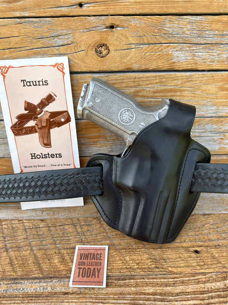 Custom Tauris Black Leather High Ride OWB Holster for Beretta 8000 Cougar  Right