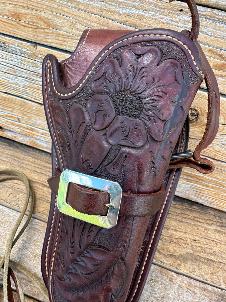 Vintage Bohlin Hand Floral Carved Leather Lined Colt SA Army