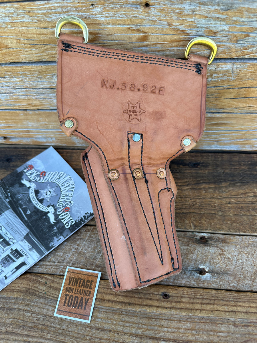 Vintage Tex Shoemeker NJ Brown Leather Lined Duty Holster for