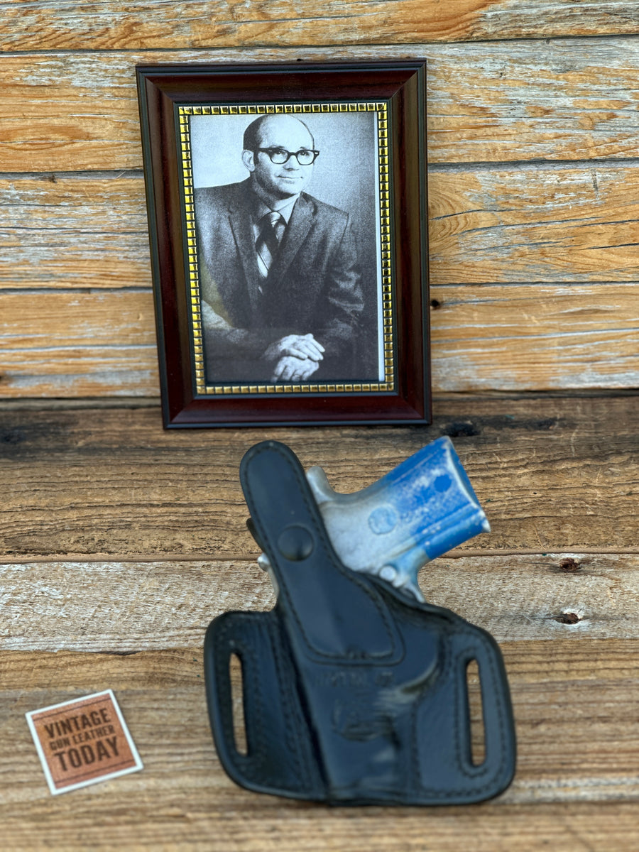 Vintage Don Hume H721 Black Leather OWB Holster For Colt Pony