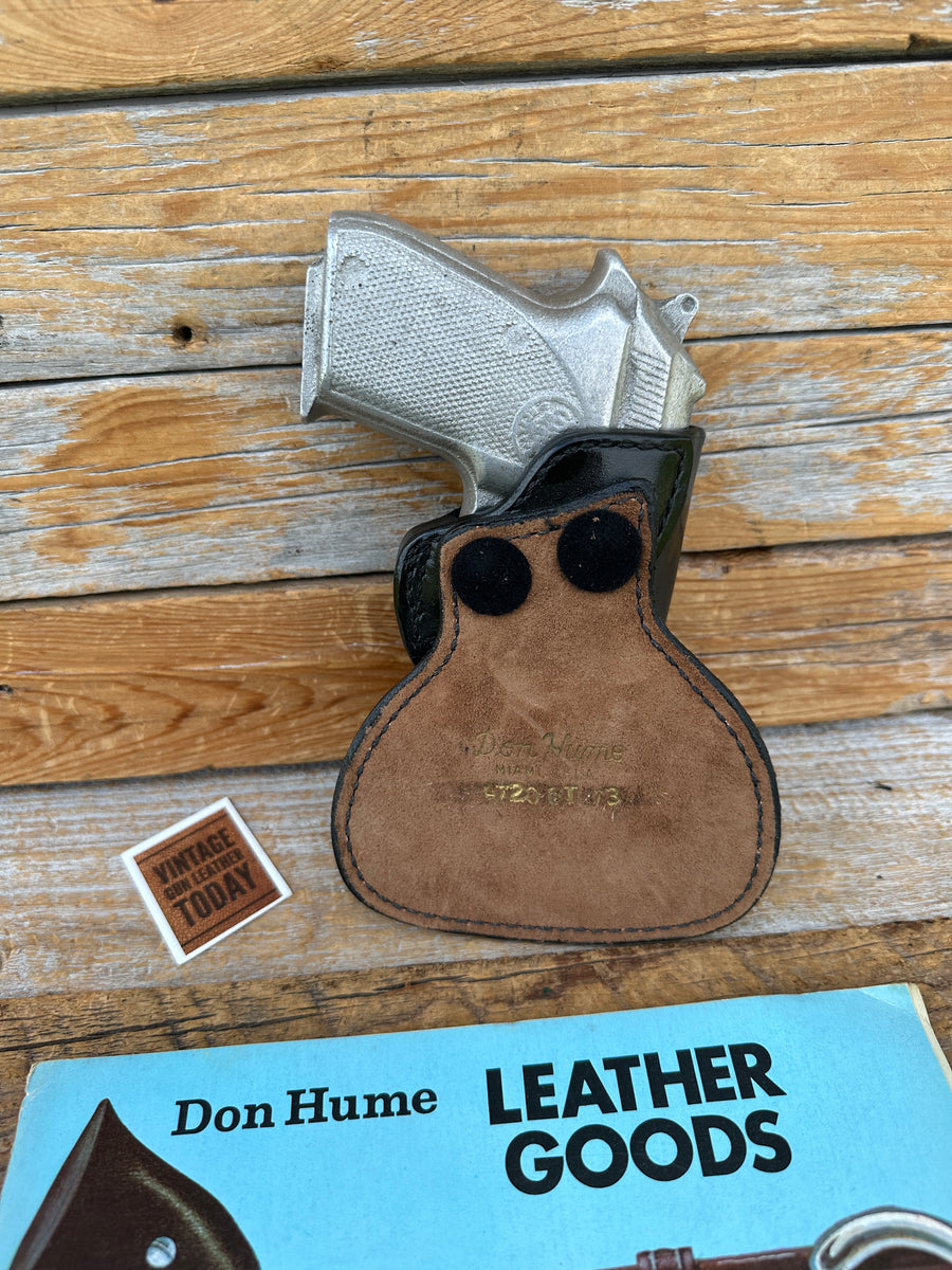 Vintage Don Hume H720 73 Black Leather Paddle Holster For Beretta 3032