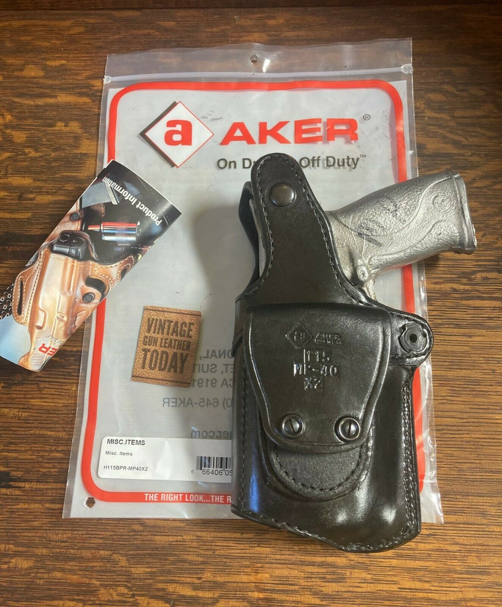 AKER M&P 40 High Ride Nightguard Black Leather Holster For M&P 40