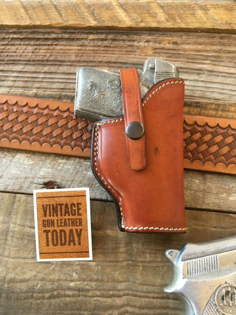 Vintage Alfonso's H15 Brown Leather Suede Lined Holster for .22 .25 Small Auto Colt Beretta