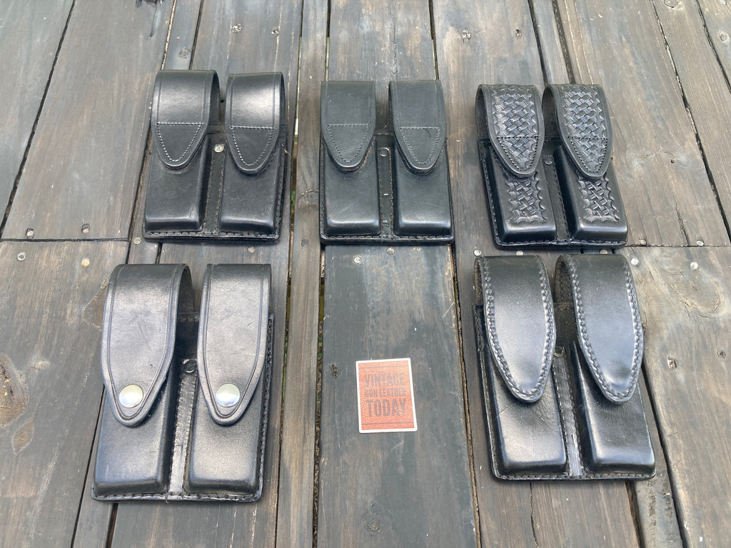 Tex Shoemaker 645 P220 1911 Duty Double Magazine Holder Black Leather