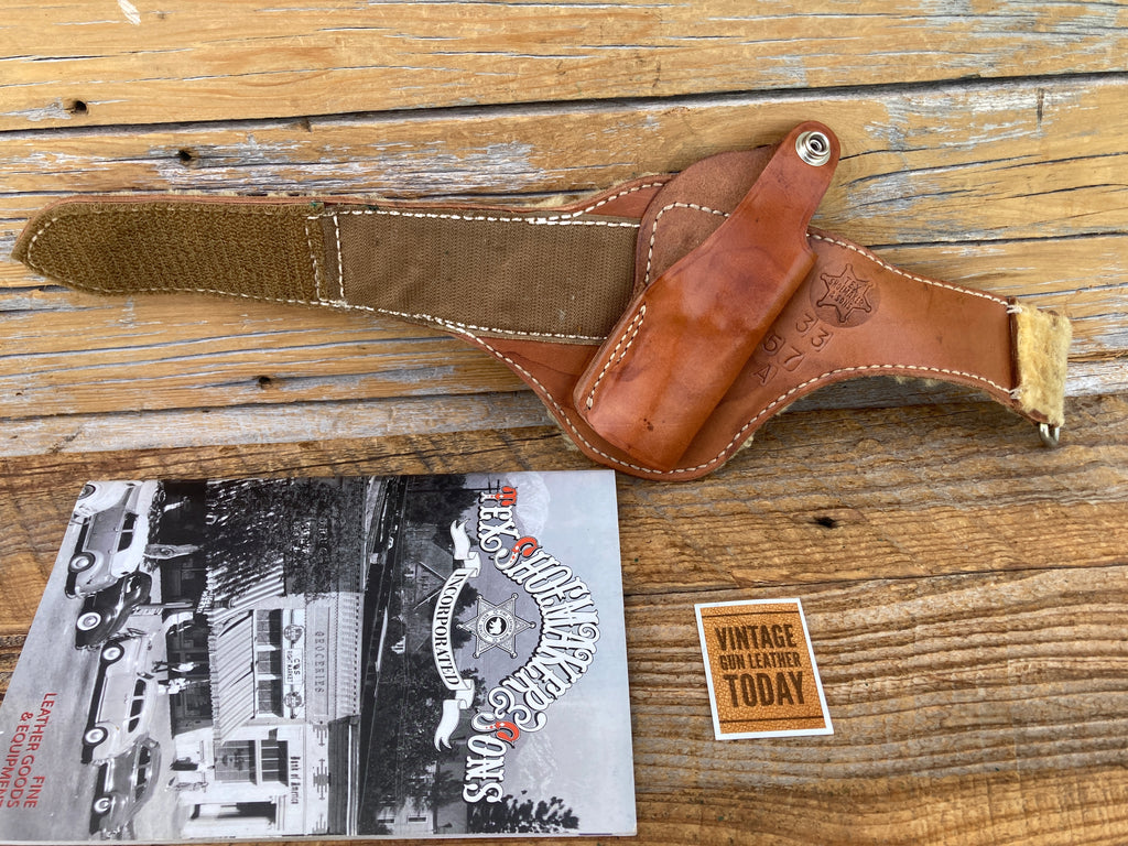 Vintage Tex Shoemaker Brown Leather Ankle Holster For High Standard Derringer