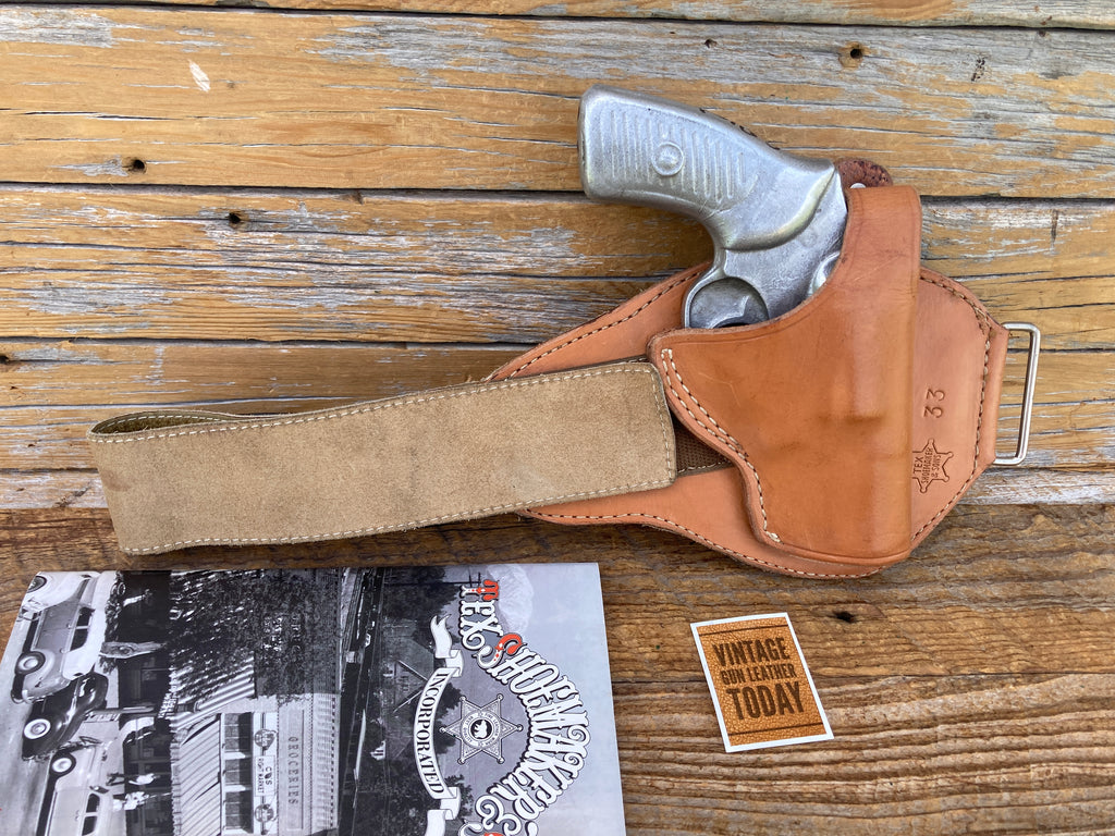 Vintage Tex Shoemaker Brown Leather Ankle Holster Rig For Ruger SP101 2.25
