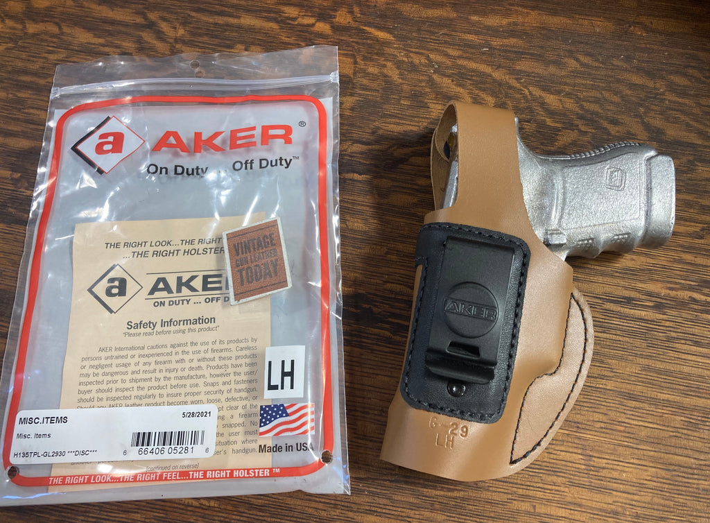 AKER Discontinued Brown Leather IWB Spring Special Holster For GLOCK 29 30 G30