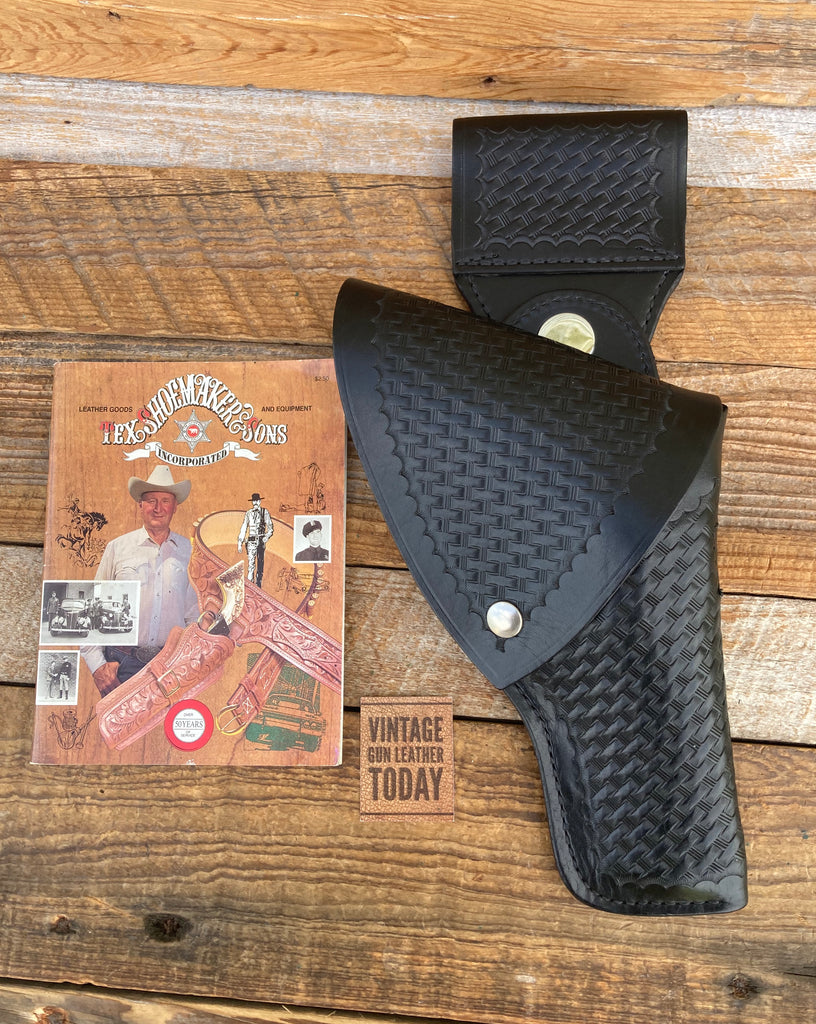 Tex Shoemaker Black Basketweave Leather Swivel Flap Holster For S&W N Revolver 4