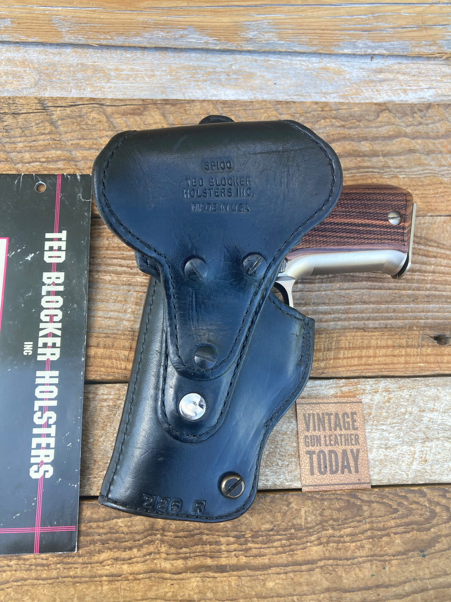 Ted Blocker Black Leather Lined SP 100 Cross Draw Holster For Sig