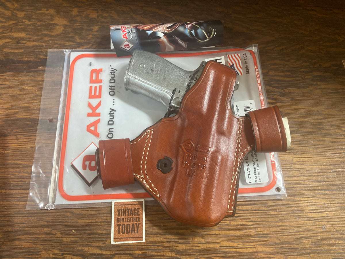 Aker Flatsider Statesman Brown Leather Owb Holster For Sig P225 P228 P