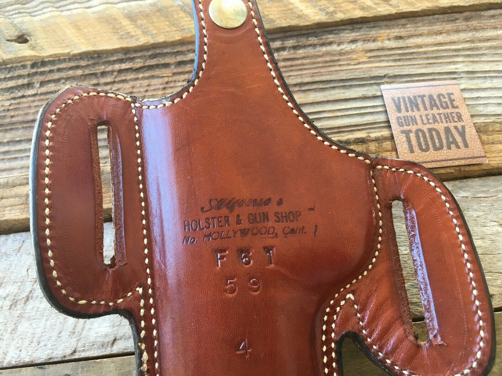 Vintage Alfonsos Thunderbird Leather Suede Lined Holster For S&W Mol 59 39 RIGHT