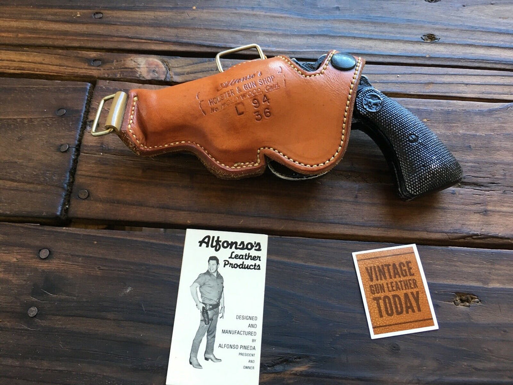 Vintage Alfonsos Brown Leather Shoulder Holster Component for S&W Model 36 Chief Special