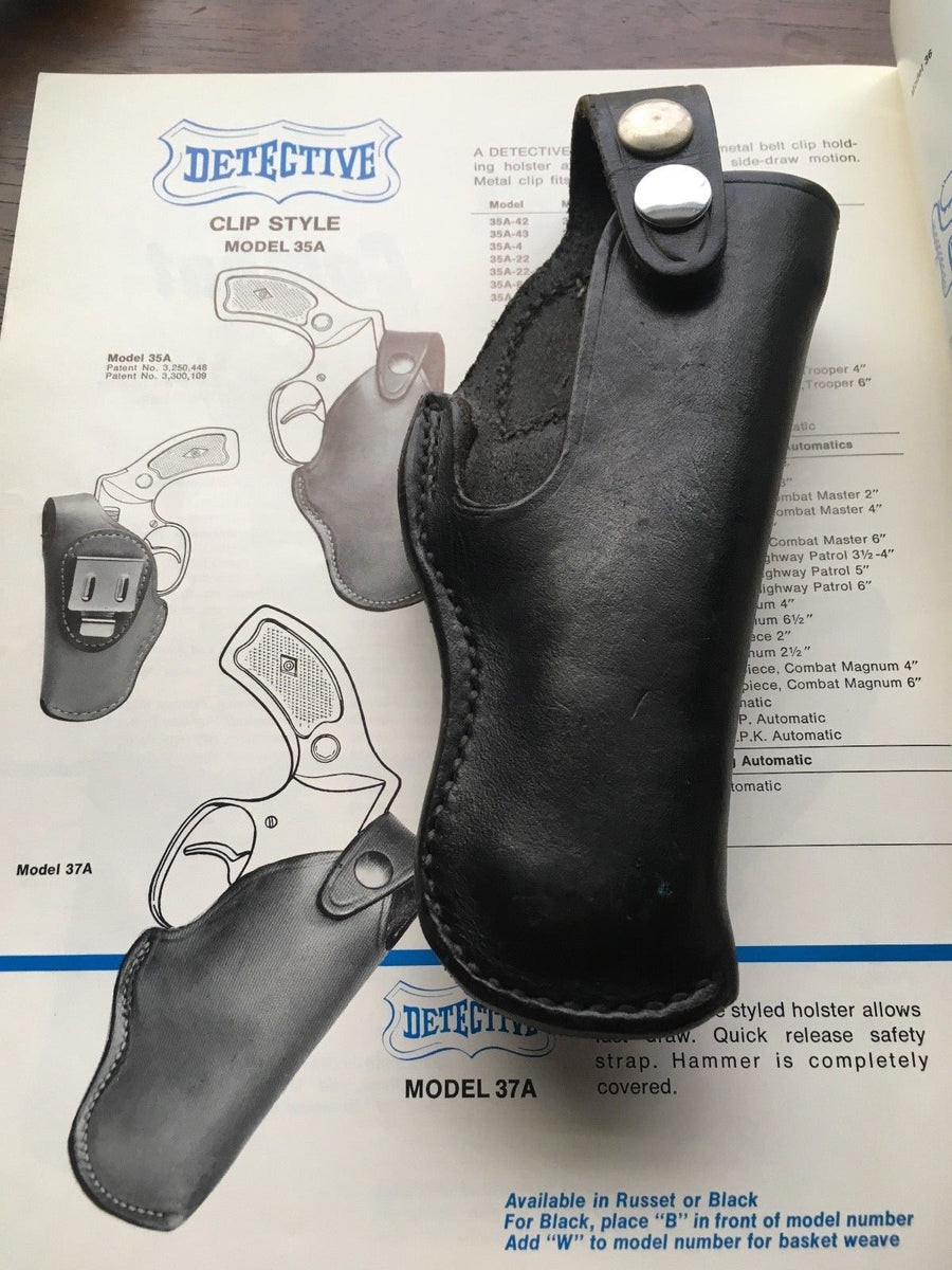 Vintage Bucheimer Detective Black Leather OWB Holster For .32 .380