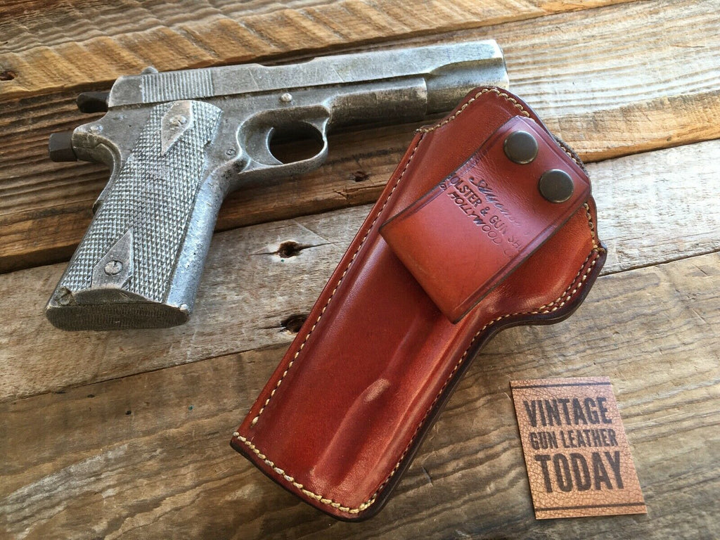 Vintage Alfonso's Brown Leather Sued Lined Holster for Colt 45 1911 Government Left