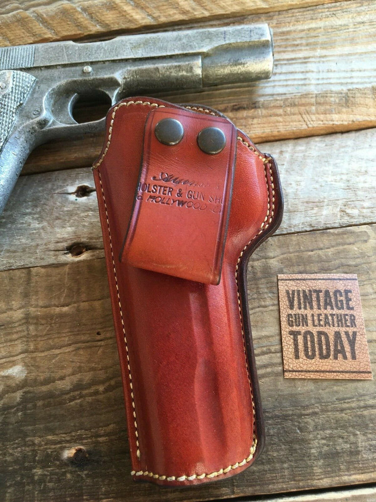 Vintage Alfonso's Brown Leather Sued Lined Holster for Colt 45 1911 Government Left