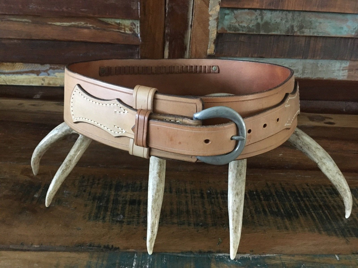 Vintage Tex Shoemaker Cartridge Western Drop Gun Belt .22 33.5 to 37.2