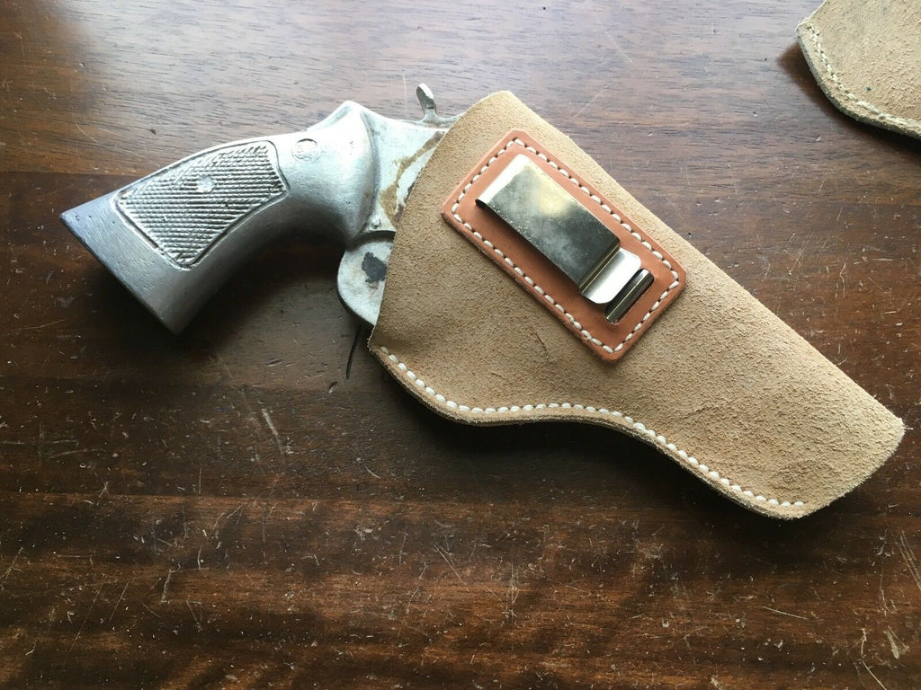 Tex shoemaker Suede Leather IWB Holster for S&W N Frame Large Revolver Up to 4"