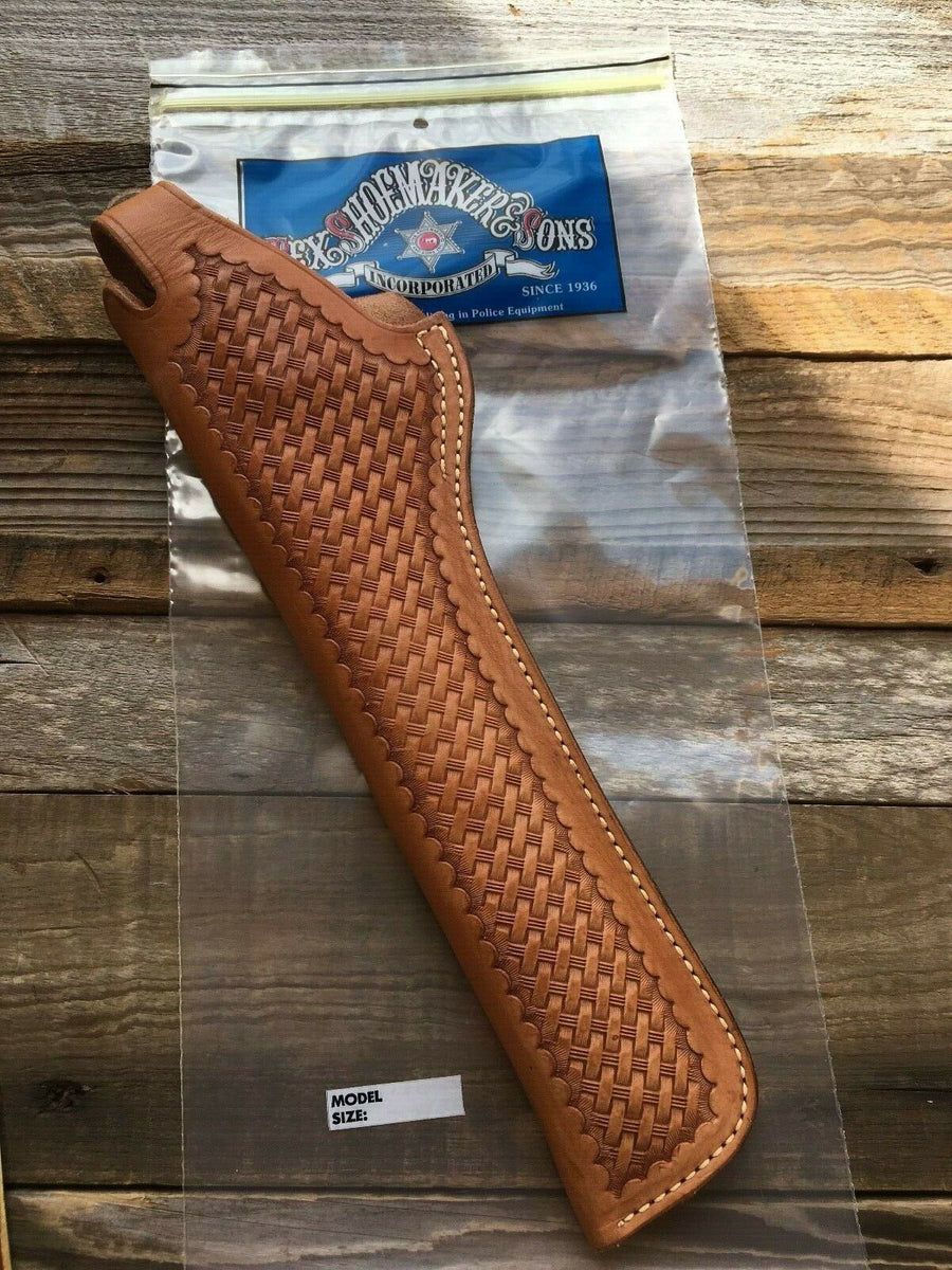 Tex Shoemaker Brown Basketweave Leather TB Holster For .44