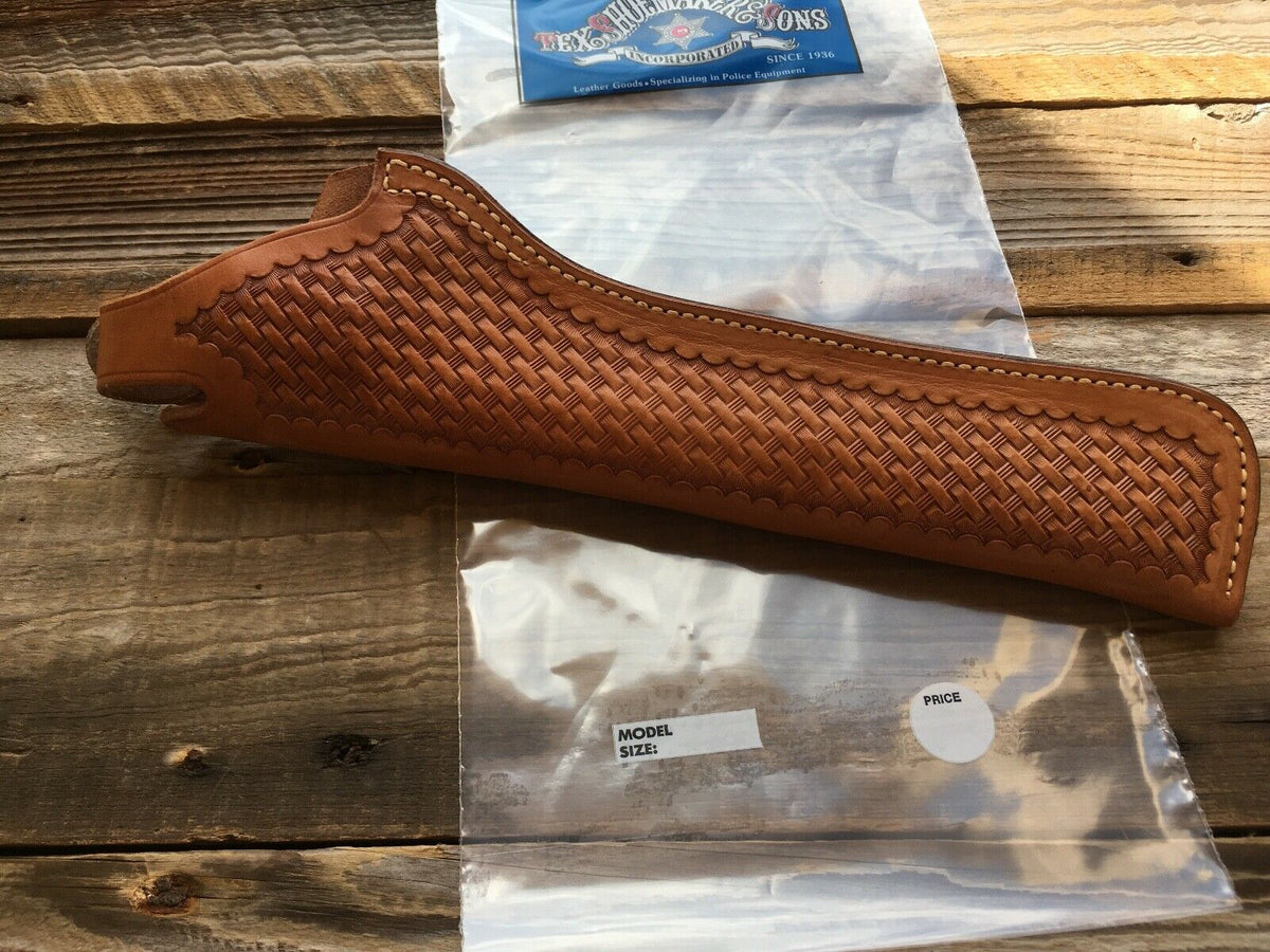 Tex Shoemaker Brown Basketweave Leather TB Holster For .44