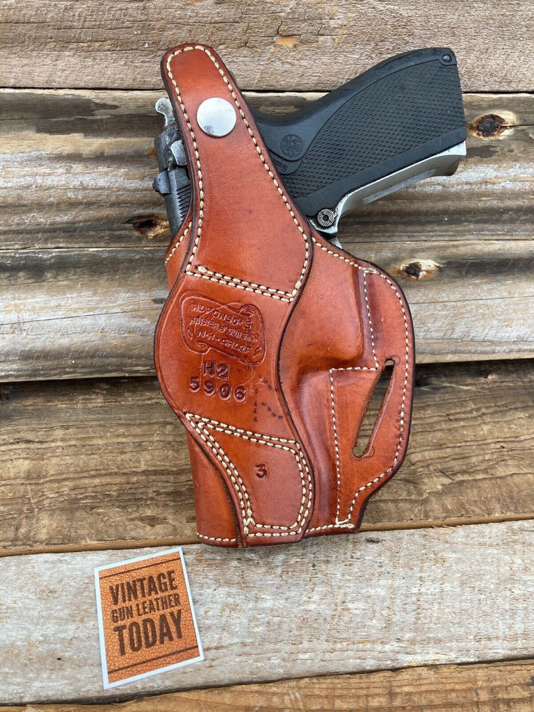 Alfonso's Brown Basketweave Suede Lined Holster For S&W 5906 Thumb Break