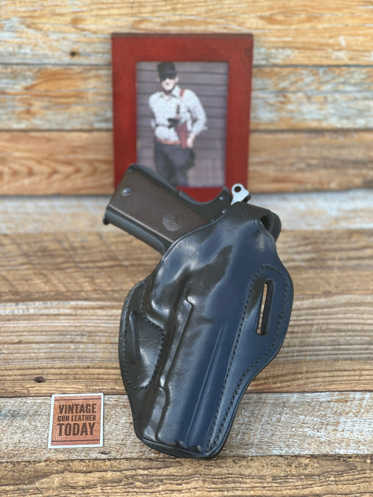 Vintage Tauris Black Leather OWB Holster For Colt 45 1911 Government Model Right