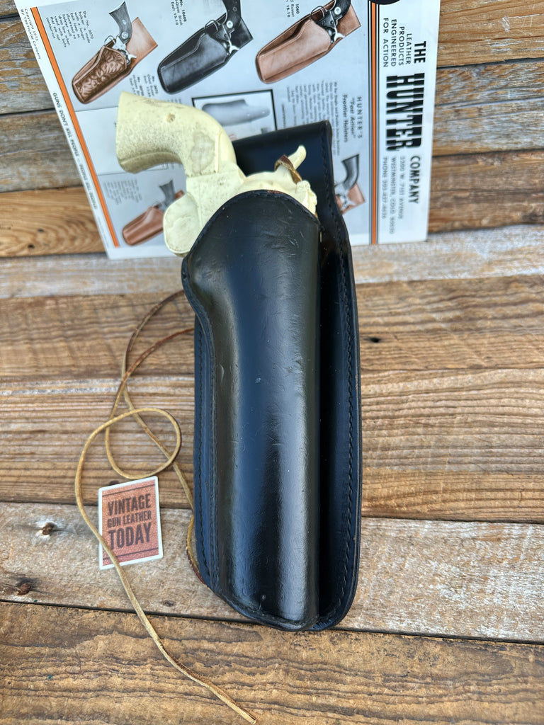 Vintage Hunter Black Leather F3 Frontier Holster For 5.5" 6" Revolver For Hawes