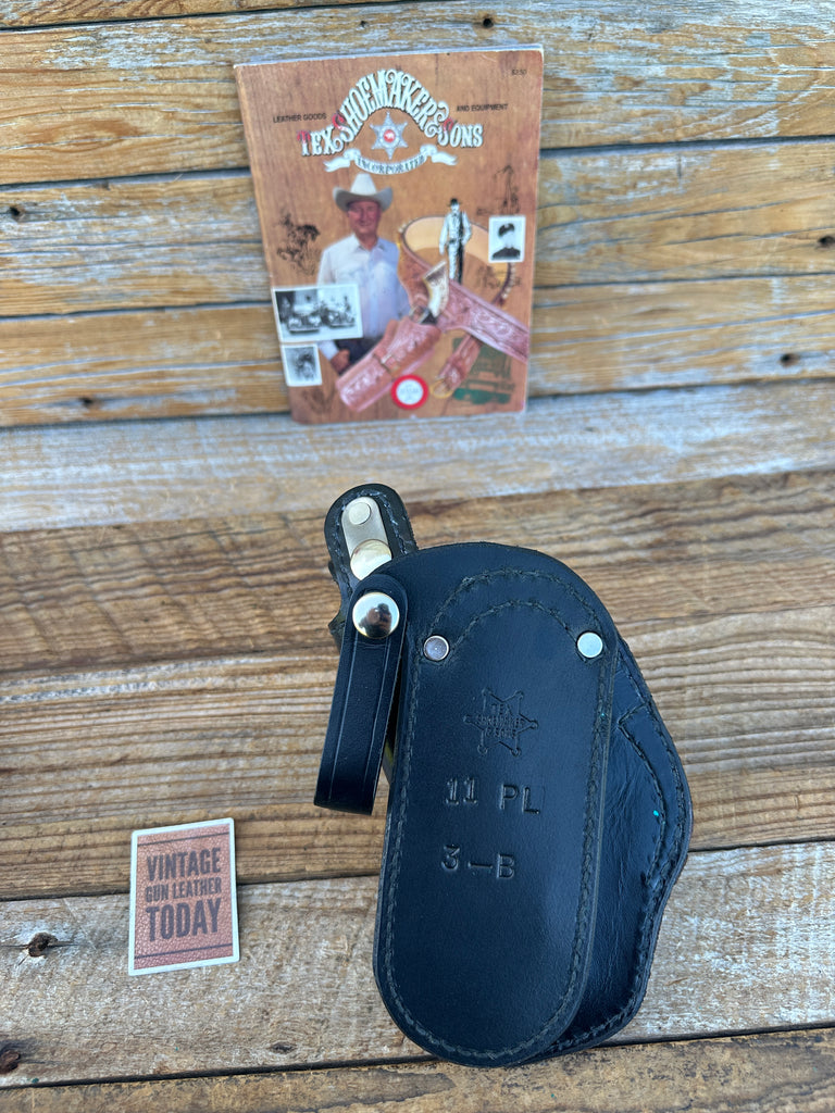 Tex Shoemaker Black Basket Leather OWB Paddle Holster For Medium K Revolver 3"