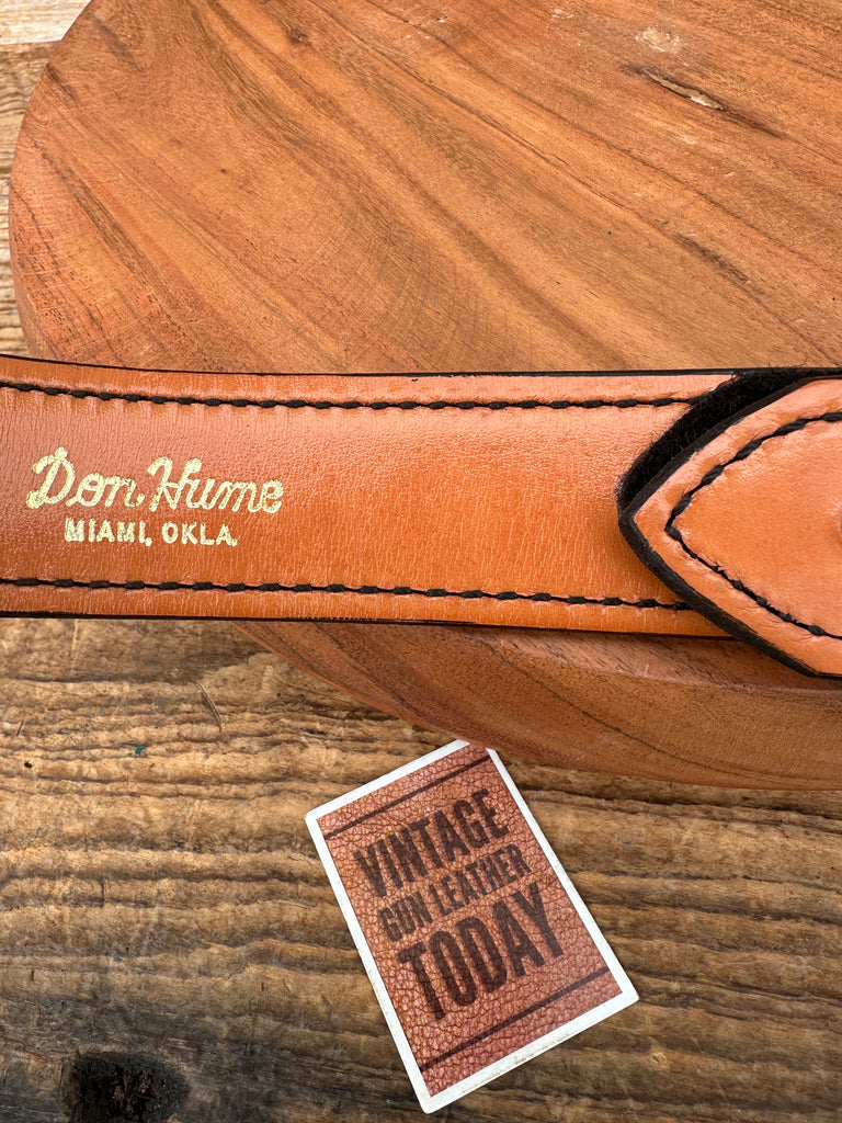 Vintage Don Hume B125 Black Clarino Gloss Leather 1.5" Bukleless Belt