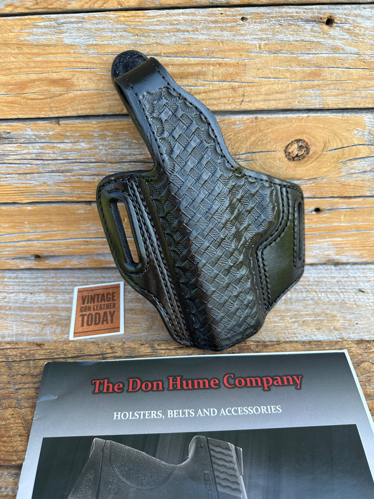 Vintage Don Hume  H721 Double 9 Black Basket Leather OWB Holster For S&W M&P .40
