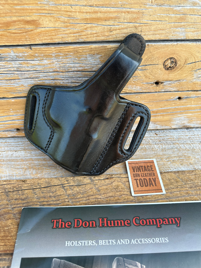Vintage Don Hume  H721 Double 9 Plain Black Leather OWB Holster For KAHR P45