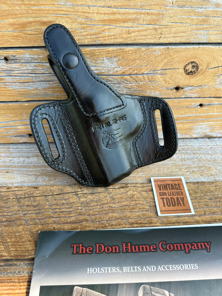 Vintage Don Hume  H721 Double 9 Plain Black Leather OWB Holster For KAHR P45