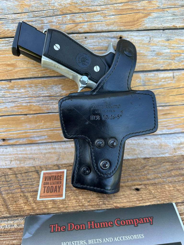 Don Hume H739 26-5 Black Basket Leather Lined Duty Holster for Beretta 92 96