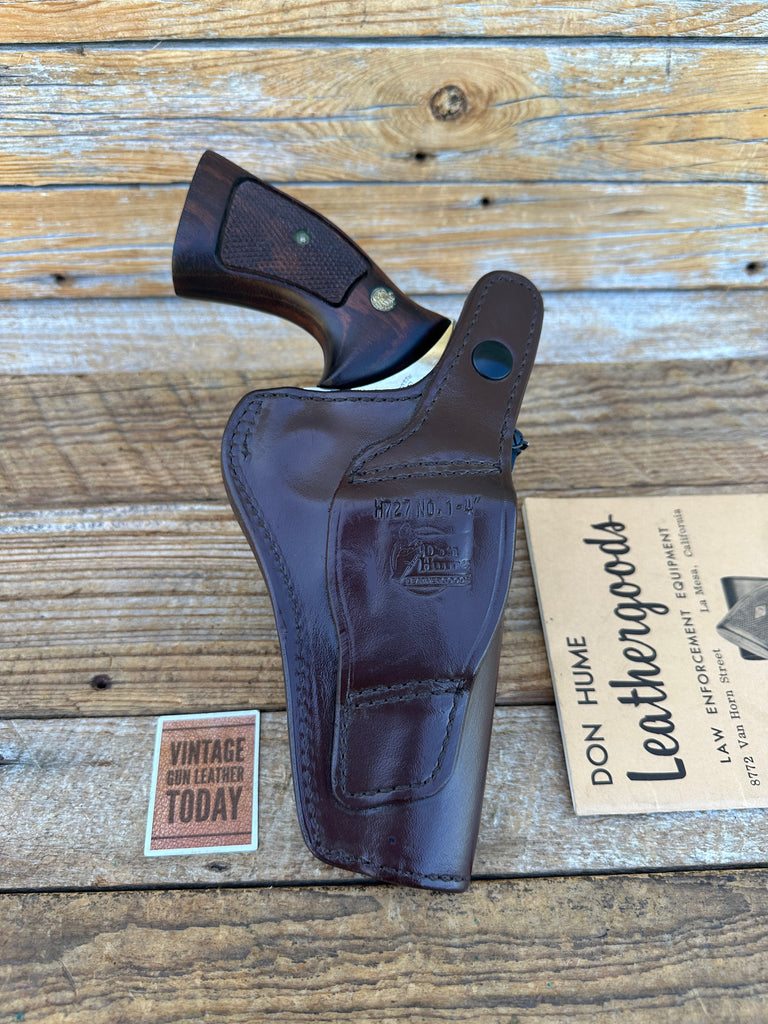 Don Hume H 727  1-4 High Ride Brown Leather Holster For 4" Dan Ruger S&W 10 19