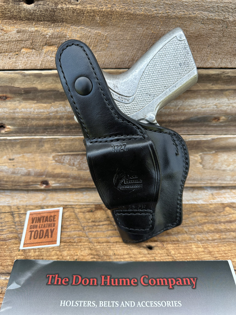 Don Hume H 727 35 3 1/2" High Ride Black Leather OWB Holster For S&W 6946 Square