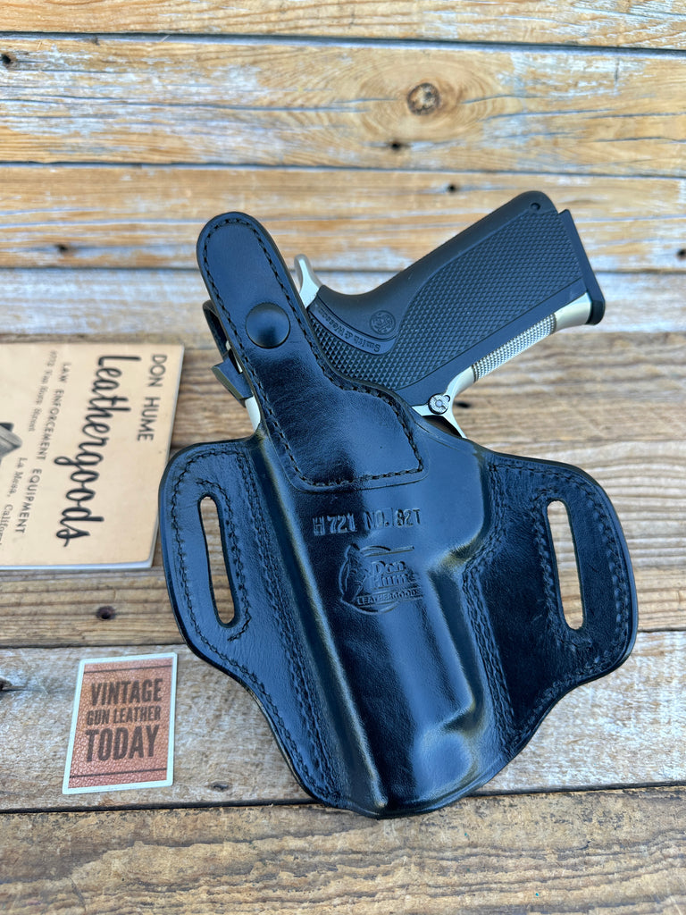 Vintage Don Hume Black Leather H721 OWB Holster For SMITH S&W 4563 4566 TSW