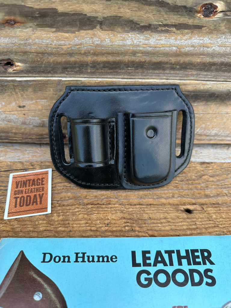 Don Hume BLACK Leather 1" Flashlight 200B Magazine Carrier For Steel Single