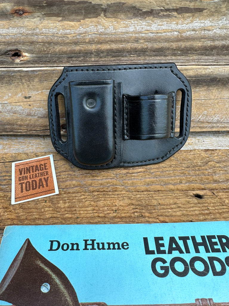Don Hume Brown Leather 1" Diameter Flashlight  850B Magazine Carrier 1 3/4" Slot