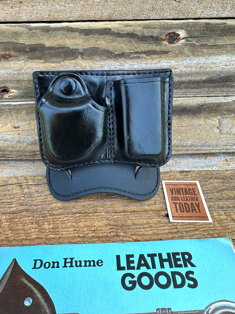 Don Hume Black Leather D425 Chain Cuff 100B Magazine Paddle For Steel Double