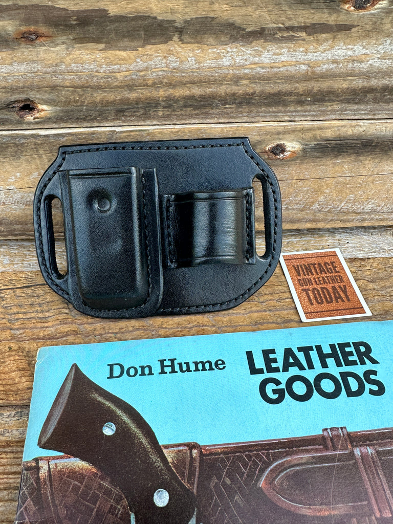 Don Hume Black Leather 1" Diameter Flashlight  100B Magazine Carrier 1 3/4" Slot