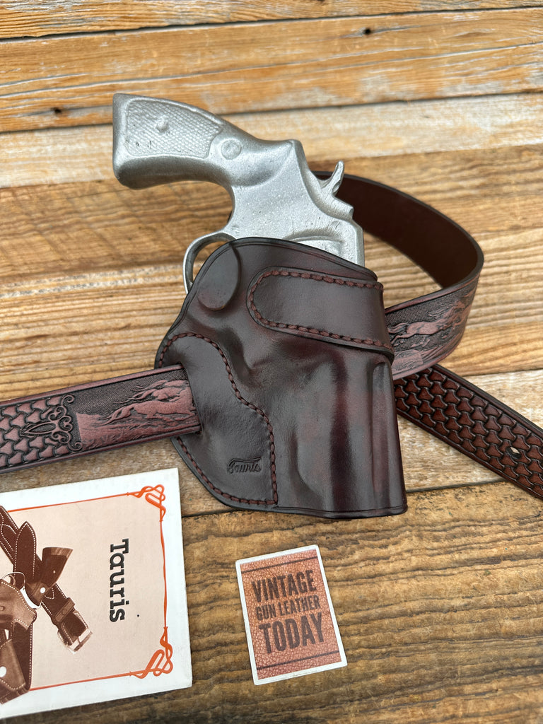 Mike Taurisano Tauris Brown Leather OWB Holster For S&W M&P K frame 3" Revolver