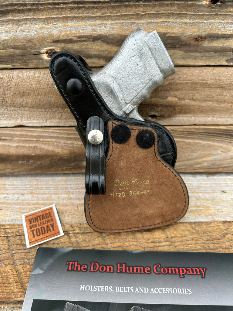 Vintage H720 364-45 Don Hume Black Leather Paddle Holster For GLOCK 36 G36