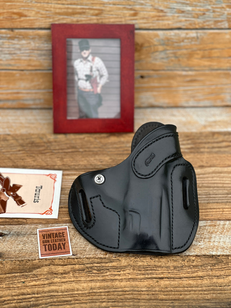Mike Taurisano Tauris Black Leather OWB Holster For S&W M&P Shield 45 3.3"