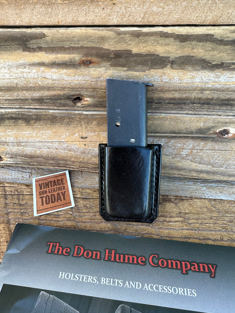 Vintage Don Hume H420 Black Leather Single Magazine Holder 45 1911 Steel Single