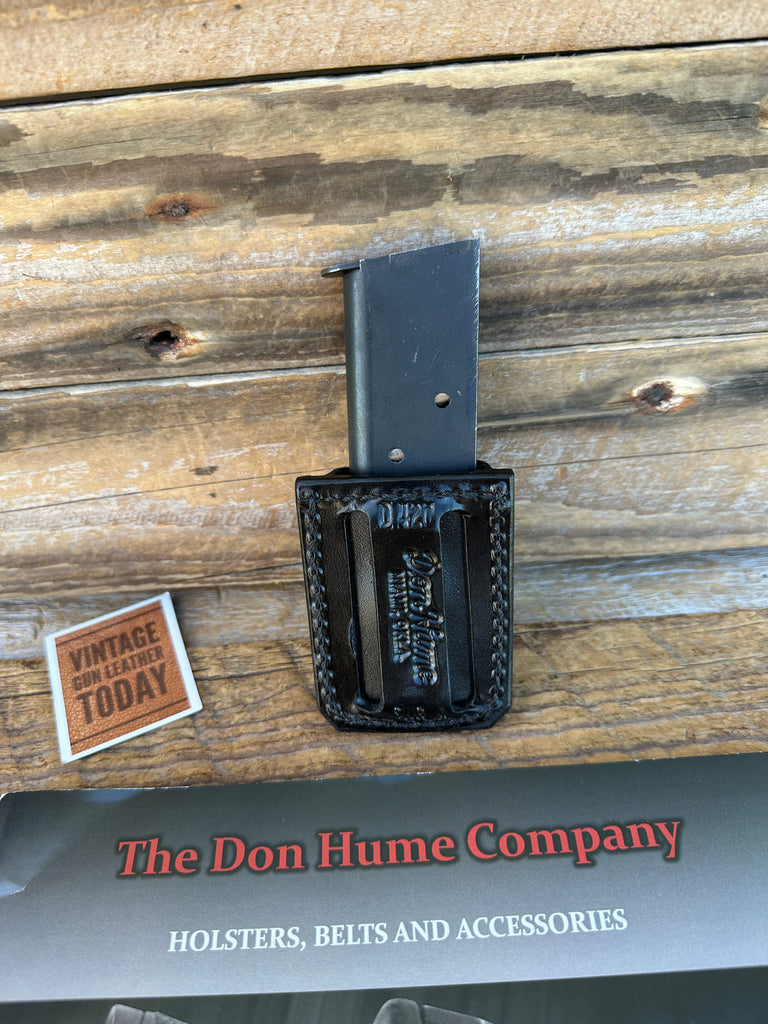 Vintage Don Hume H420 Black Leather Single Magazine Holder 45 1911 Steel Single