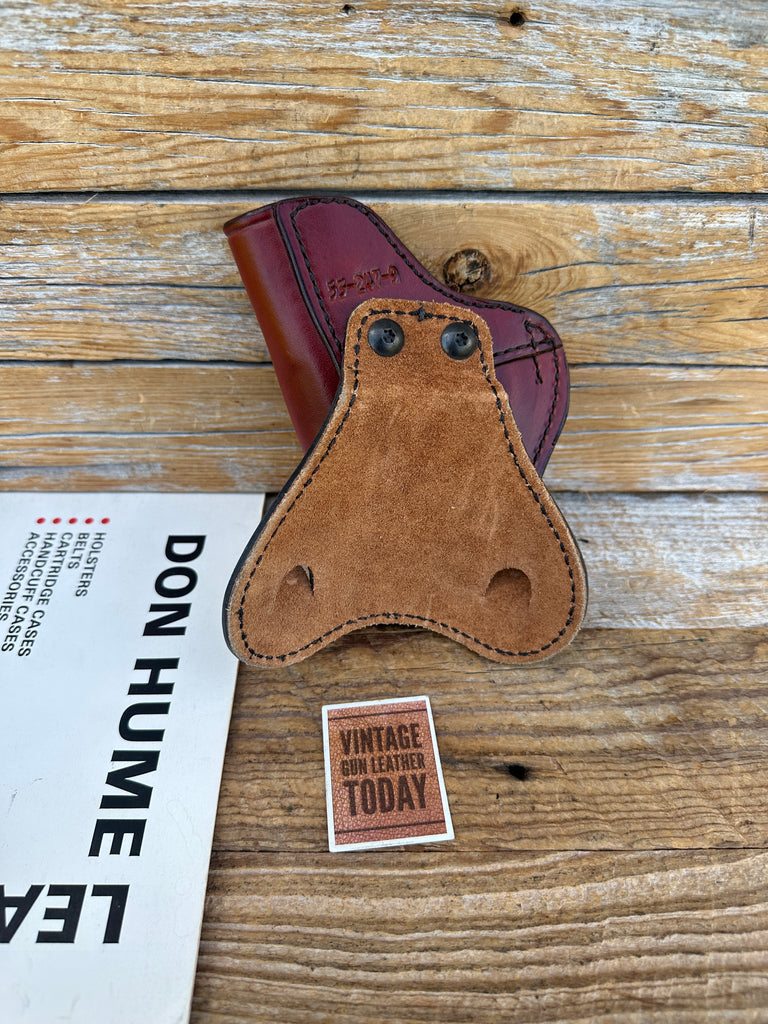 Vintage Don Hume H720 Brown Leather Open Top Paddle Holster For Taurus 24/7