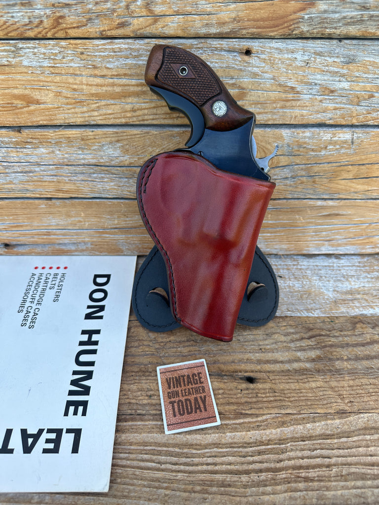 Vintage Don Hume H720 Brown Leather Paddle Holster For S&W 36 Chiefs Special 3"