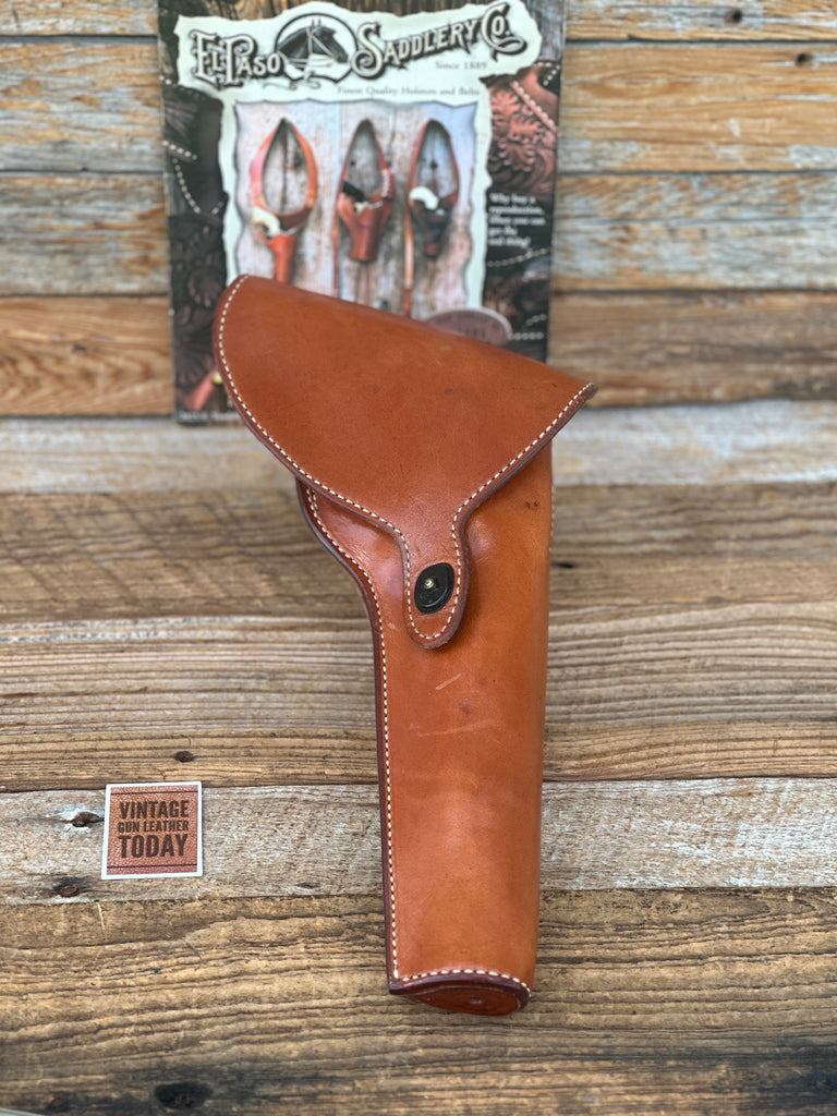 El Paso Saddlery Brown Leather Lined Flap Holster For Colt SA Revolver 7.5"