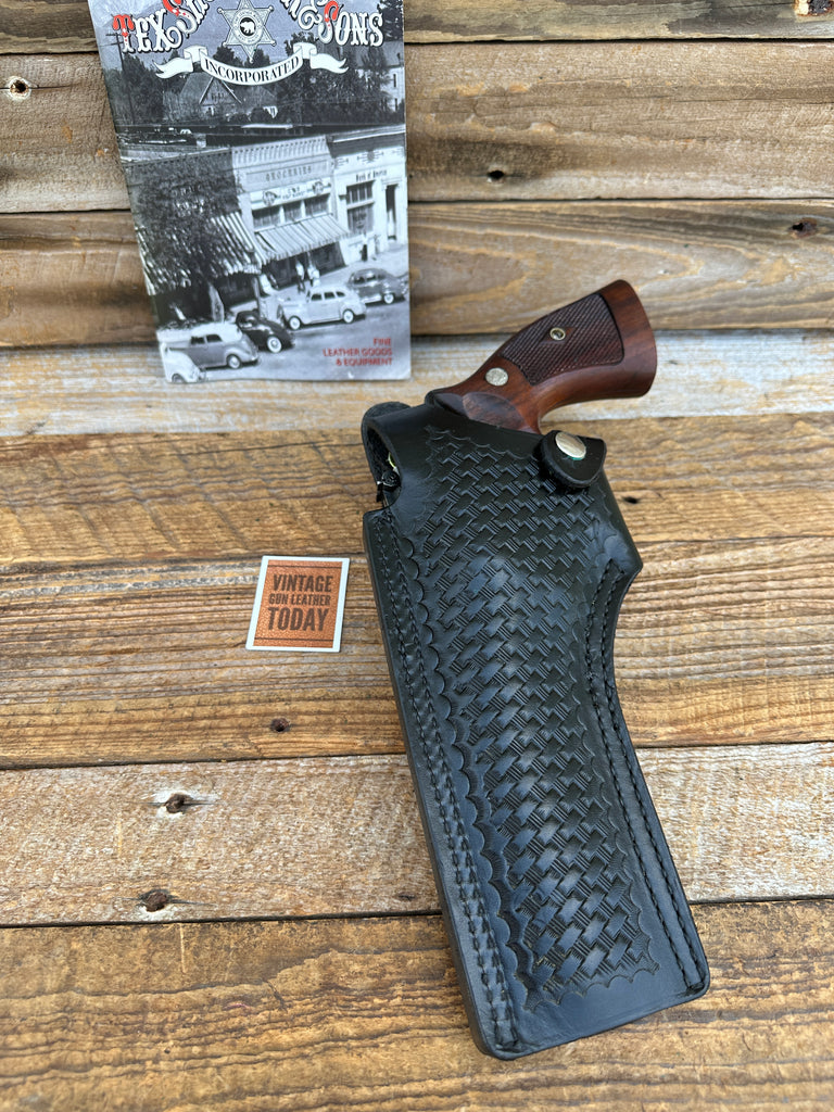 Tex Shoemaker Basketweave Leather 64 Holster For S&W K Frame Medium Revolver 6"