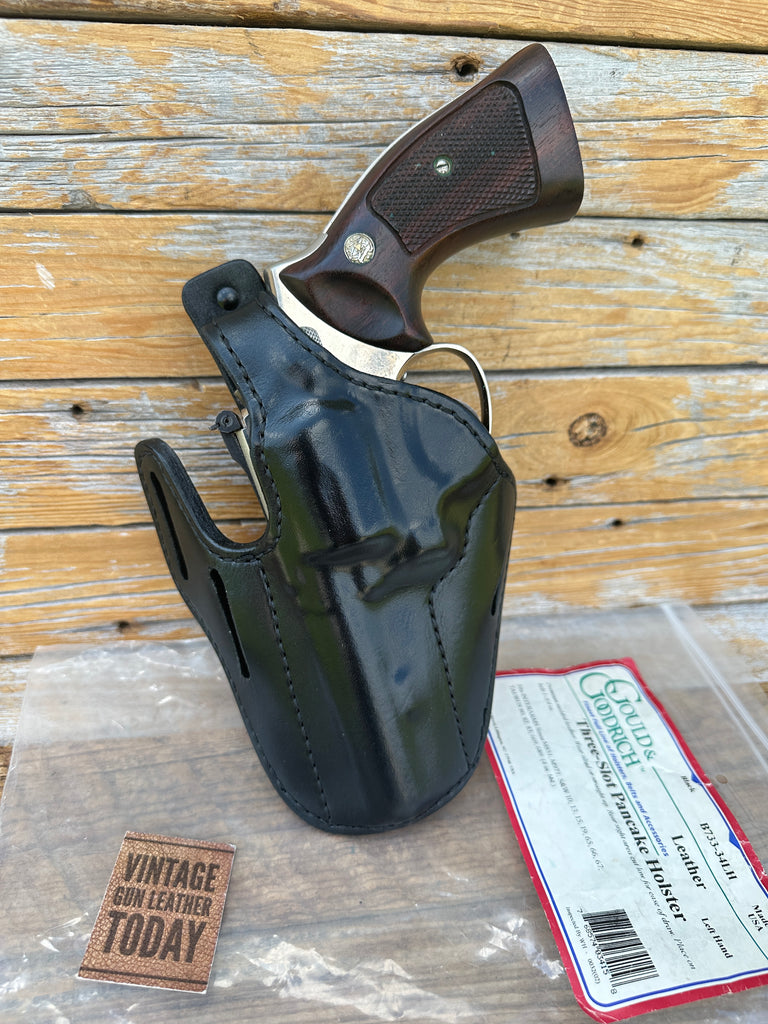 Gould Goodrich Black Leather OWB Holster For S&W K Taurus Rossi Revolver LEFT