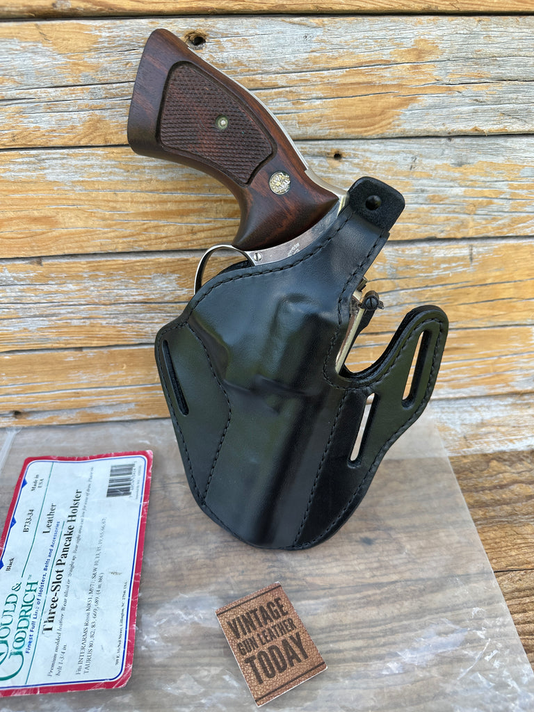 Gould Goodrich Black Leather OWB Holster For S&W K Taurus Rossi Revolver Right